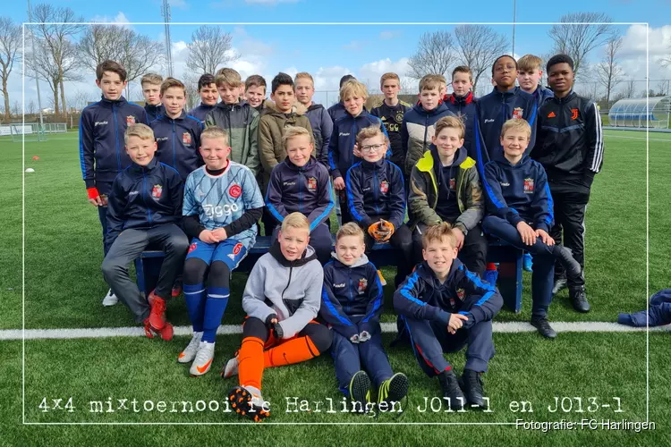 Plezier tijdens 4x4 mixtoernooi fc Harlingen JO11-1 en JO13-1